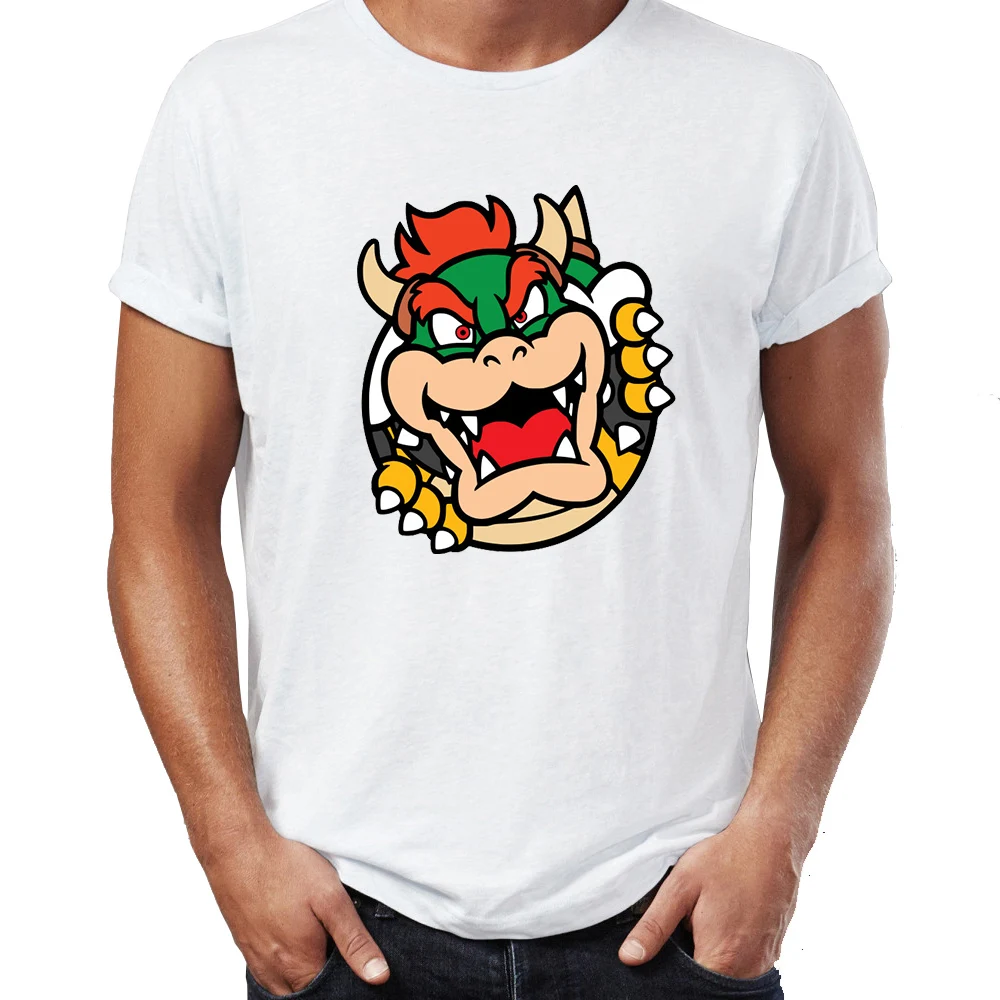 

Men's T Shirt Bowser Junior Family Mario Villain Funny Artsy Awesome Artwork Printed Tee