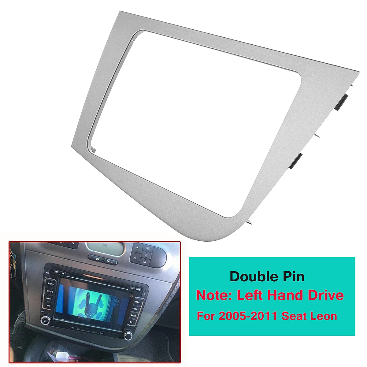2 DIN автомобильный стерео радио gps навигационная пластина Панель рамка Fascias Замена для сиденья Леон 2005-2011 левая рука вождения LHD