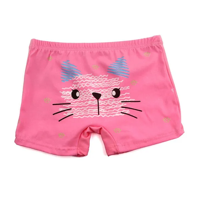 5pcs/lot Girls Cat Cartoon Boxer Shorts Spring Summer Ventilate Soft Underpant Underwear for 6 To 12 Years Old