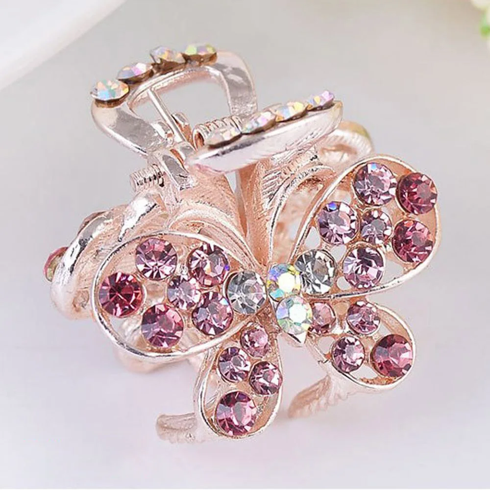 

1PC Fashion Women Girls Crystal Ornaments Headwear Mini Butterfly Metal Hair Clip Hair Claws Jewelry Hair Accessories