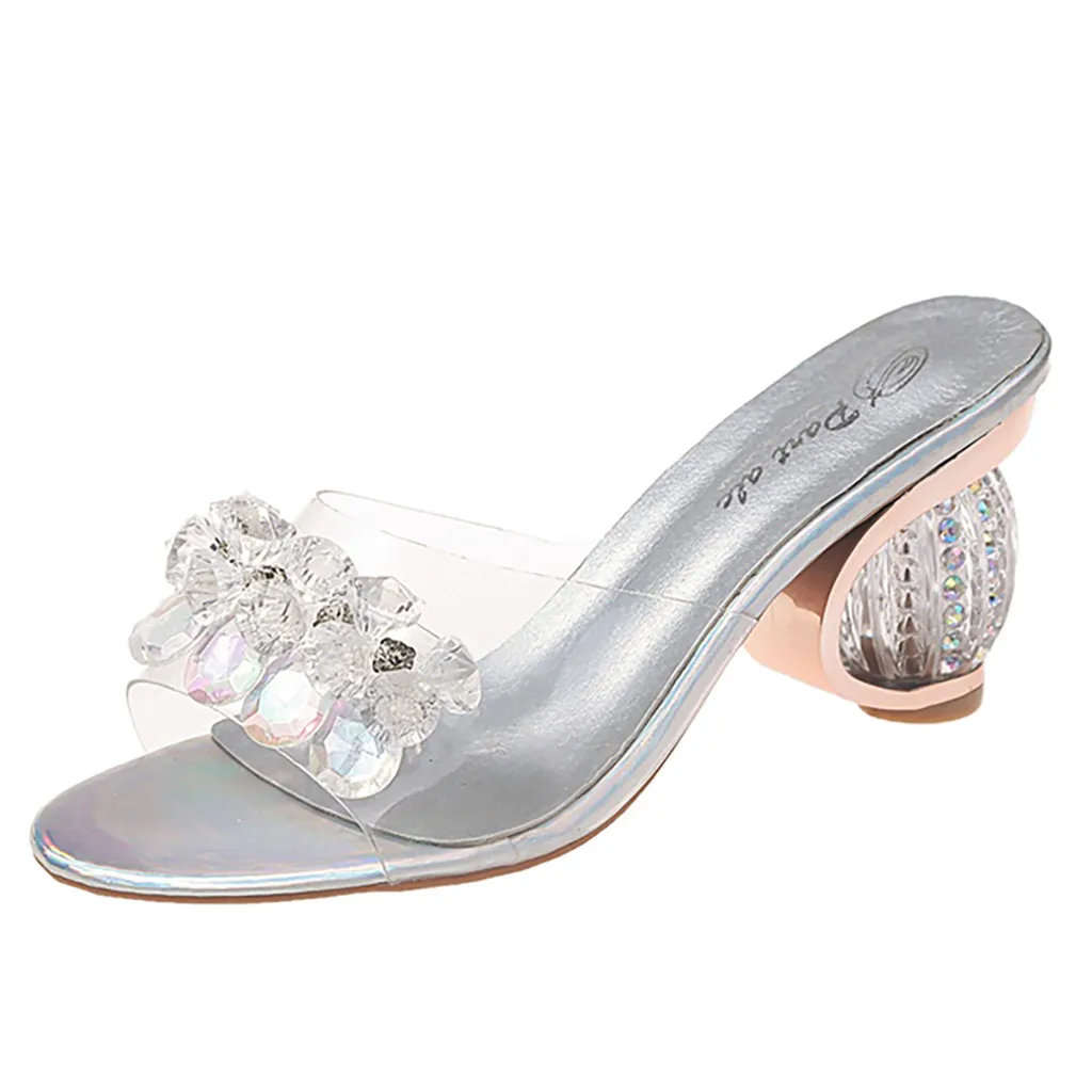 SAGACE/Женская пикантная Высококачественная стильная женская обувь на каблуке; повседневные шлепанцы со стразами; босоножки на очень высоком каблуке 8 см