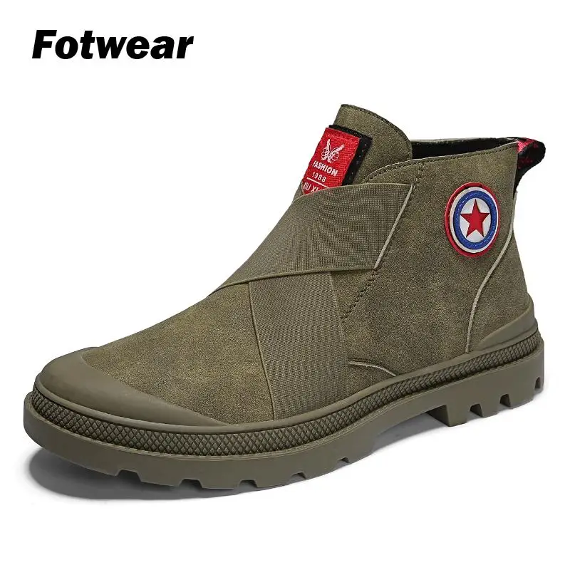 Fotwear/мужские ботинки Классические уличные кожаные ботильоны Мужская