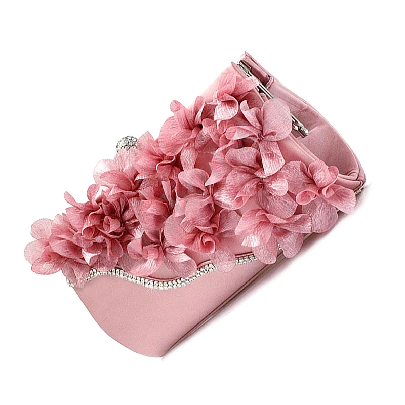 Женская сумка для сатиновых салфеток цветок вечерняя сумочка Сумочка через плечо на цепочке