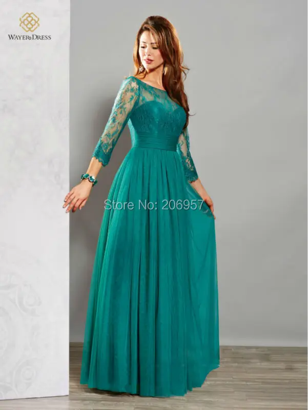 vestido verde turquesa