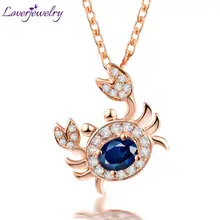Настоящий синий сапфир кулон «Рак» Твердый 18 К розовое золото, натуральный бриллиант кулон «Рак» 750 розовое золото Лидер продаж WP086A