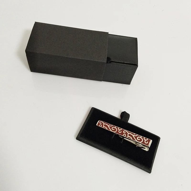 CHUKUI мужской галстук-бар черная мини-коробка для зажимов для галстука булавки для галстука подарочная коробка бархатные витрины