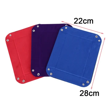 

Red/purple/blue PU Leather Folding Rectangle Tray Velvet For Table Games Dice Holder
