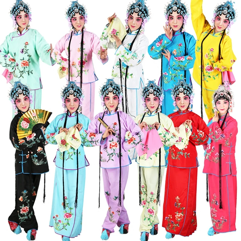 

Chinese BeiJing Stage costumes Opera drama Outfit jacket + skirt Peking Anhui Henan Sichuan Canton operas embroidered clothes