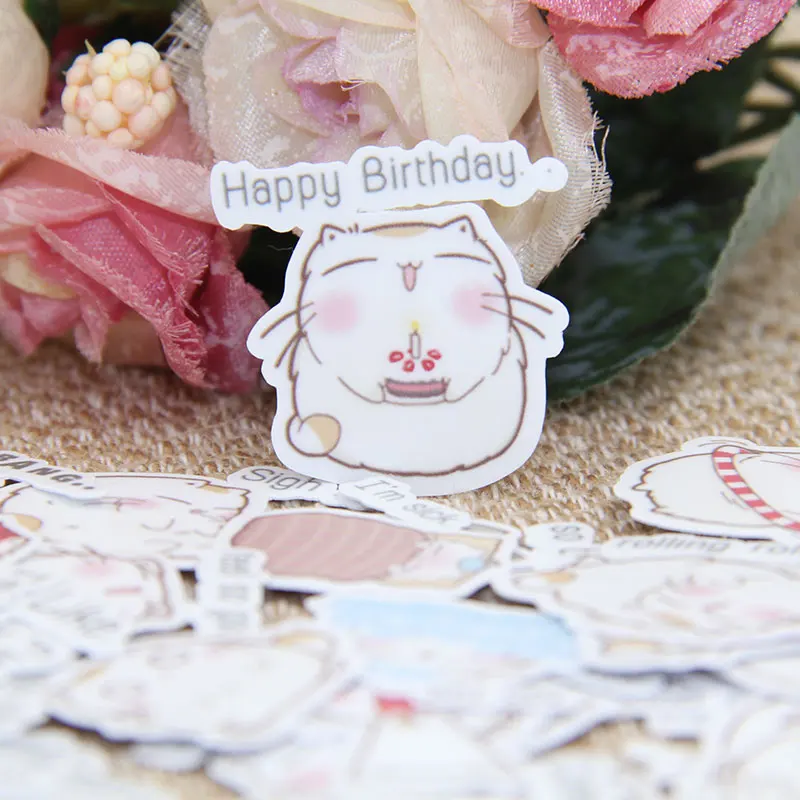 

40pcs Self-made Cute Cat Scrapbooking Stickers DIY Craft Sticker Photo Albums Diary Decor