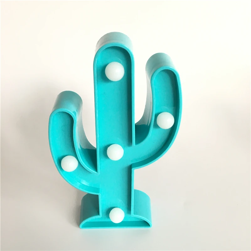 Мини светодиодный светильник фламинго украшение для спальни 3D кактус ананас ночник Фламинго вечерние украшения для детей Рождество натальный, Q - Цвет: Cactus