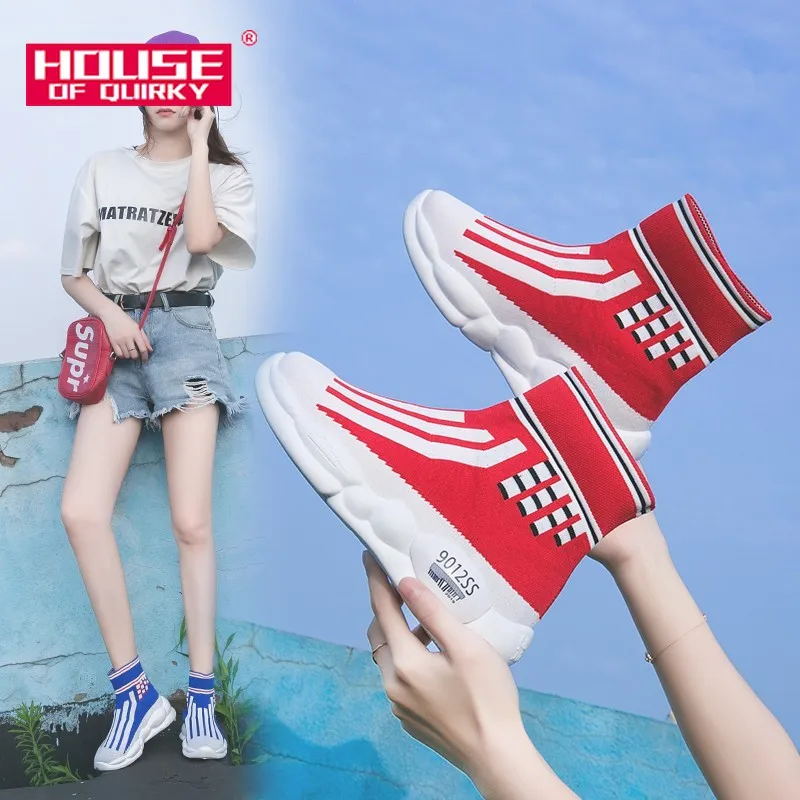 

Slip on High Top Ladies Shoes Comfortable Platform Sneakers Women Casual Shoes Vulcanized Shoes Spring and Autumn Women Shoes