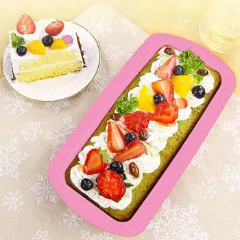 

Rectangular Food Grade Silicone Bread Loaf Cake Mold Forms Non Stick Bakeware Baking Pan Oven Rectangle Mould Wholesale