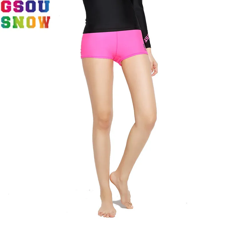 

GSOU SNOW Brand Beach Board Shorts Women Bermuda Surf Quick Drying Elastic Summer Swimming Surfing Sports Shorts Female Swimwear