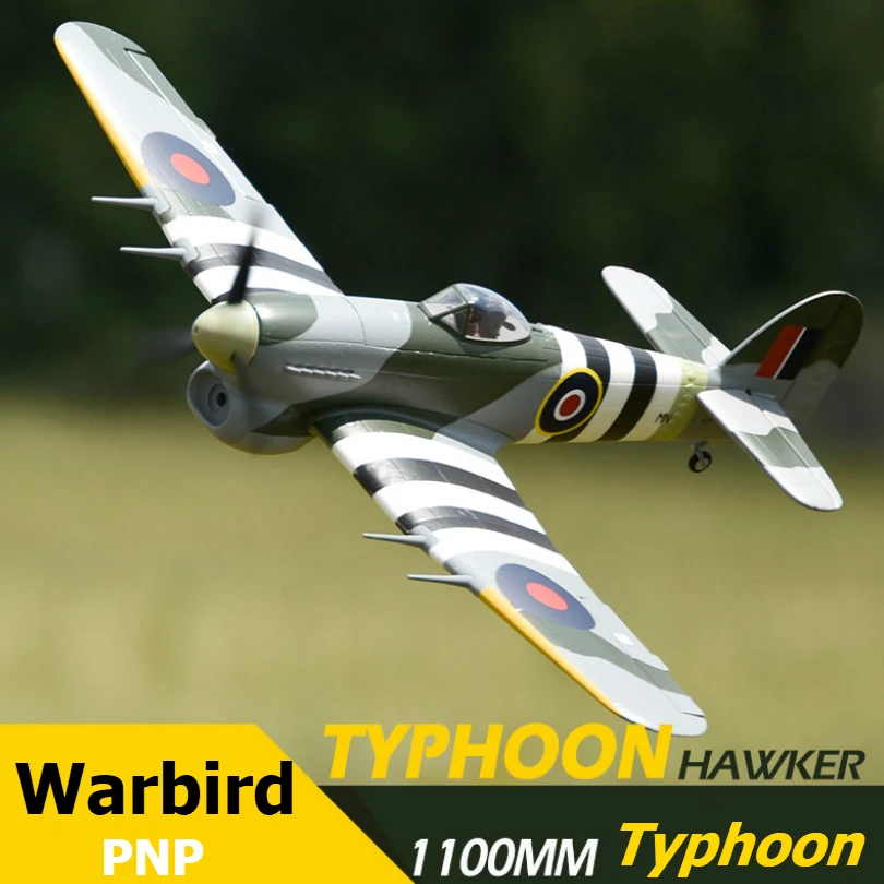FMS 1100 мм 1 м Hawker Typhoon 3S 6CH с устранением EPO PNP RC самолет Британский Warbird
