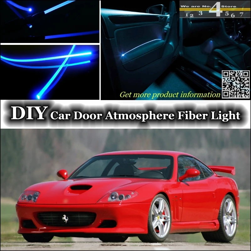 interior Ambient Light Tuning Atmosphere Fiber Optic Band Lights For Ferrari 575M Maranello Inside Door Panel illumination Refit