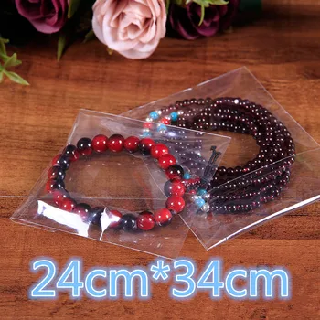 

DHL 1000Pcs/Lot 24*34cm 9.44"x13.38" Self Adhesive Seal Transparent Plastic Packing Bags For Jewelry Grocery Poly Packaging Bag
