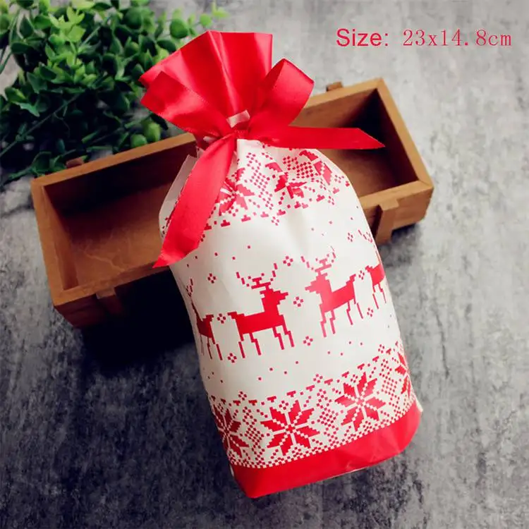 LAPHIL 2/5/10 шт. Рождественская елка рождественский подарок сумки Лот Санта Клаус подарочные пакеты рождественские конфеты сумка Счастливого Рождества год Свадебные сувениры - Цвет: Deer