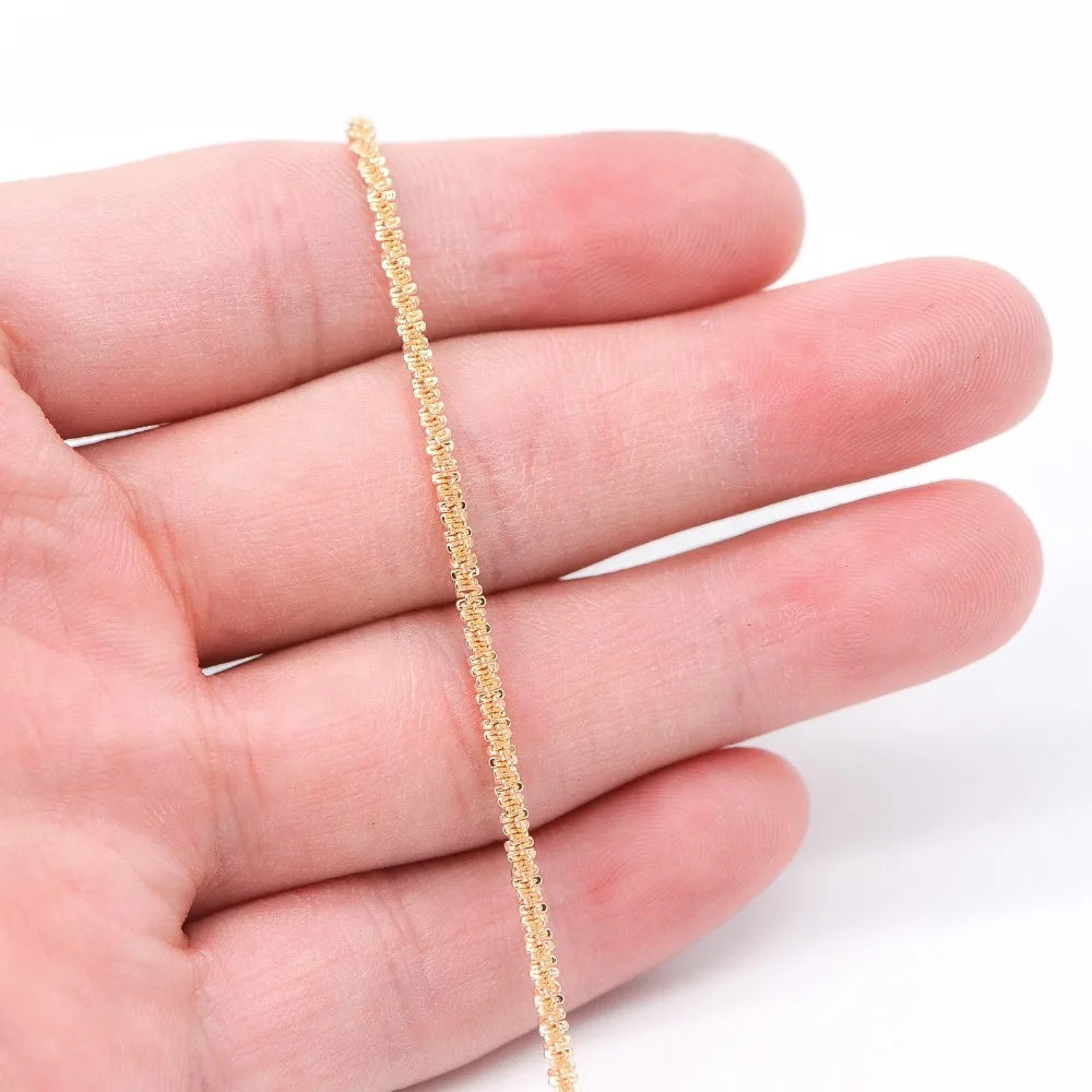 Gold plated Brass Specialty Chains 2.2mm, DIY Necklace Chain Wholesale(#LK-228-1)/ 1 Meter=3.3 ft
