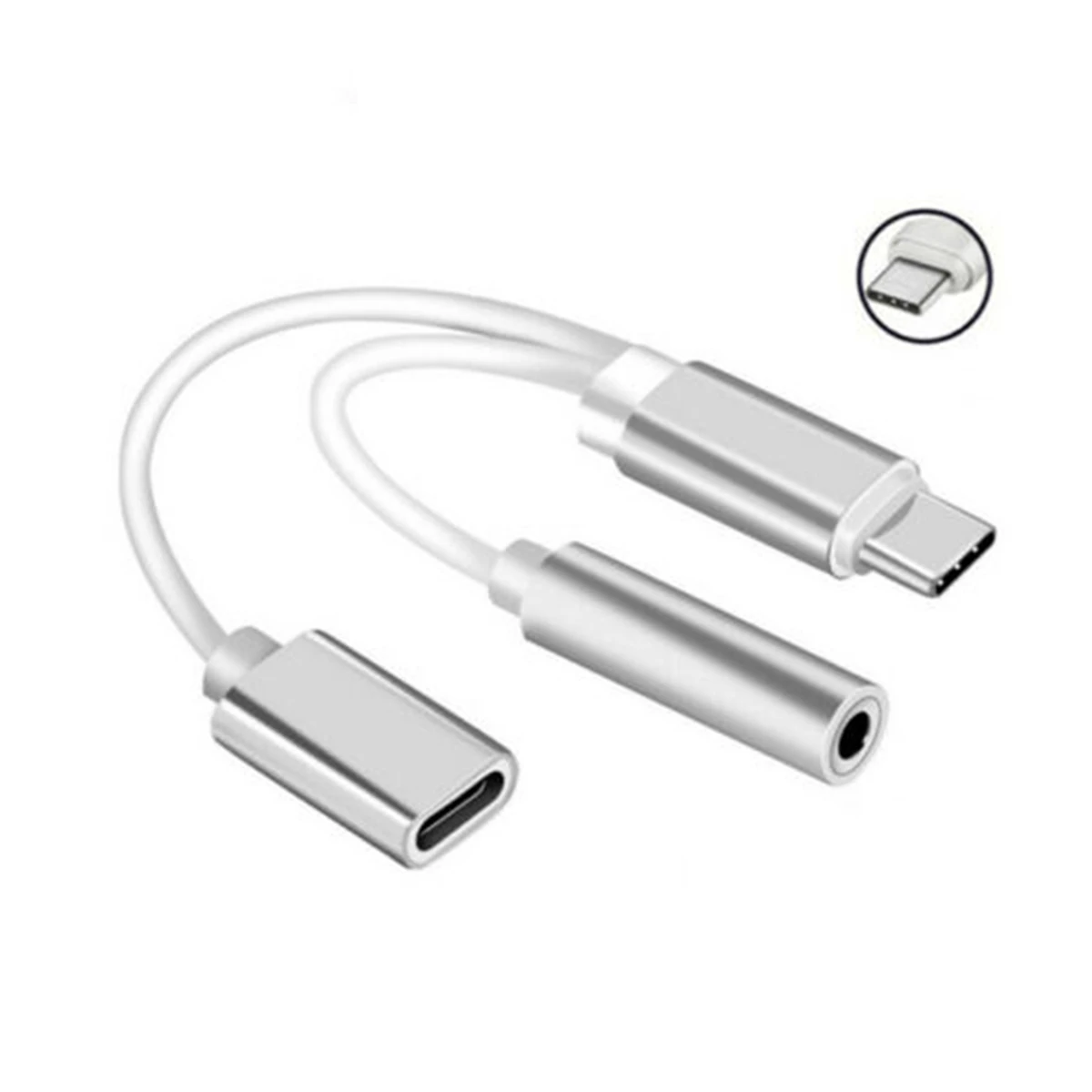 2 в 1 USB C type-C до 3,5 мм разъем для наушников адаптер AUX& сбор данных синхронизации кабель