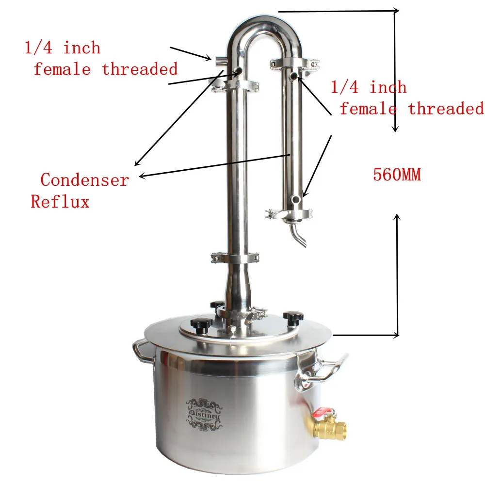 

DIY Home Alcohol Whisky Water Cooper Distiller Cooler Moonshine Still Stainless Boiler Keg Spirits Brew Kit