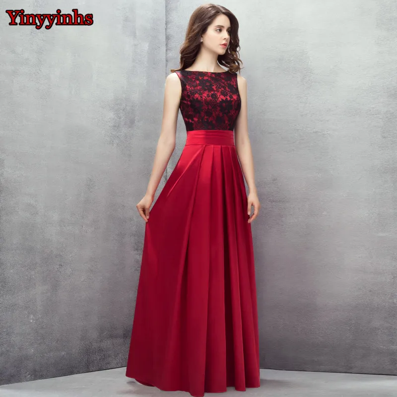 2017-Dark-Red-Backless-Evening-Dresses-A-Line-With-Pockets-Lace-Satin-Sexy-Long-Prom-Dress (3)