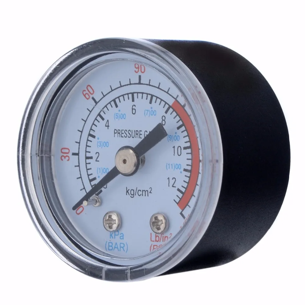 

1pc Dial Type Hydraulic Fluid Pressure Gauge 0-180PSI 0-12Bar 1/8" Male Thread For Air Compressor