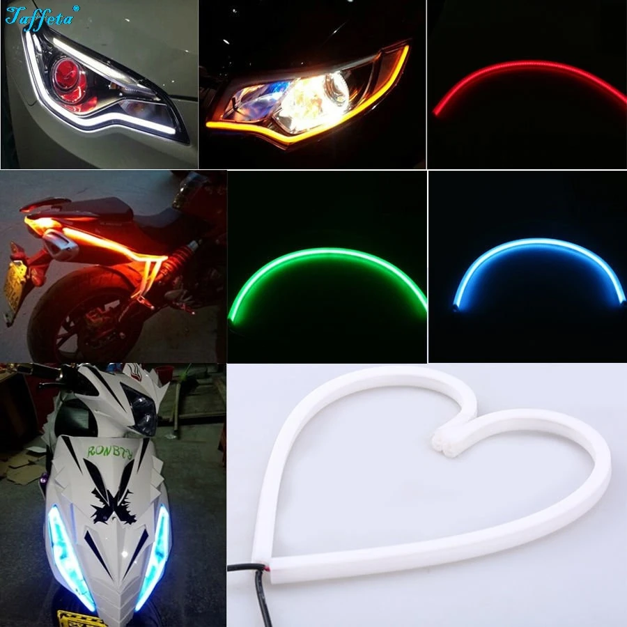 2pcs x 30cm LED Headlight Strip Tube Turn Signal Car DRL Head Lamp