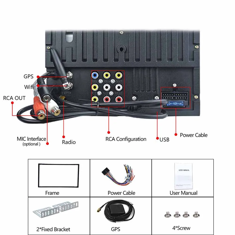 Best 2 Din Android 6.0 DVD CD Car Radio Stereo 6.95" Car GPS Navigation Wifi Bluetooth USB Radio Audio Player subwoofer USB SD Player 8