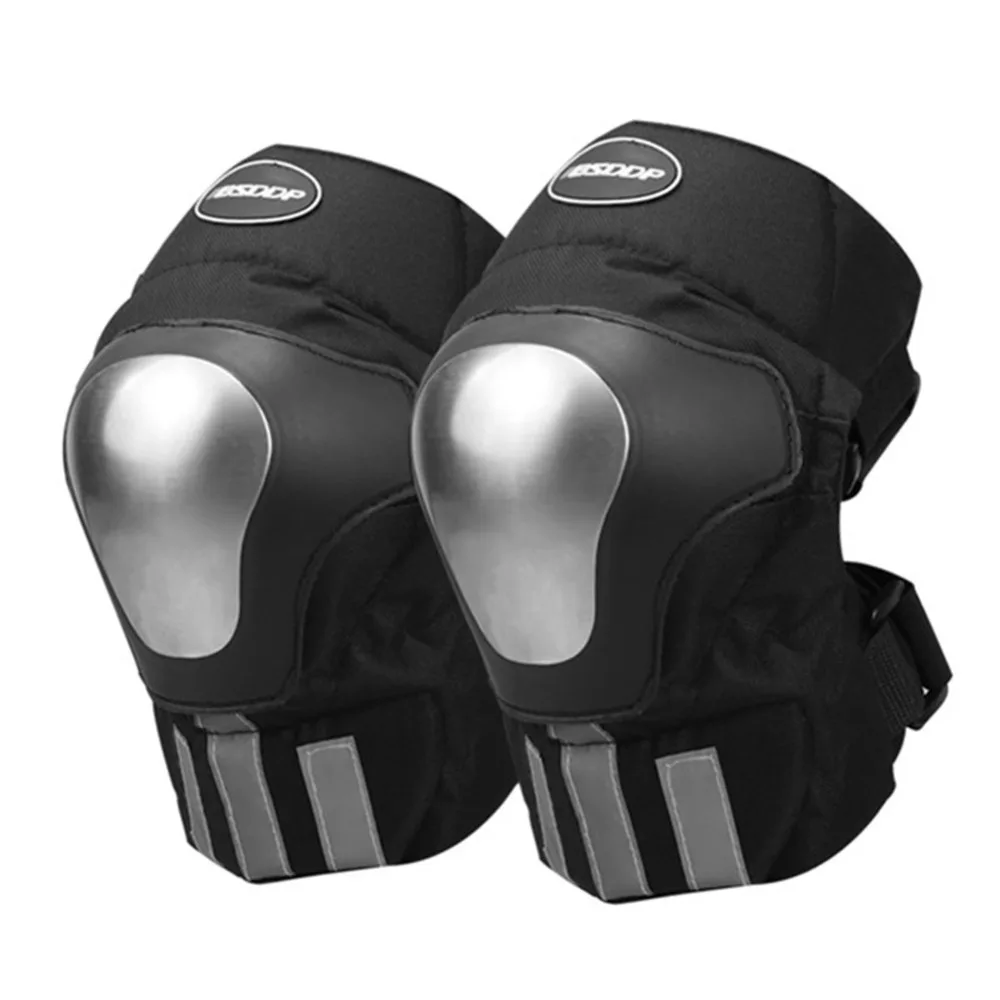 2Pcs Metal Short Motorcycle Knee Pads Protector Guards Sports