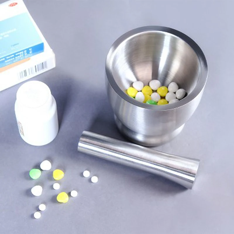 Stainless Steel Solid Medicine Grinder Masher Spice Drug Pharmacy