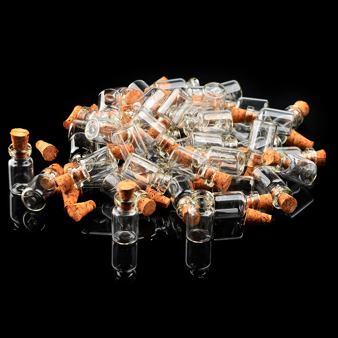 

Hot Sale 50Pcs 0.5ml Small Clear Glass Wish Bottle Jar Vials Empty Jars with Cork Stopper Wedding Holiday Decor Christmas Gifts