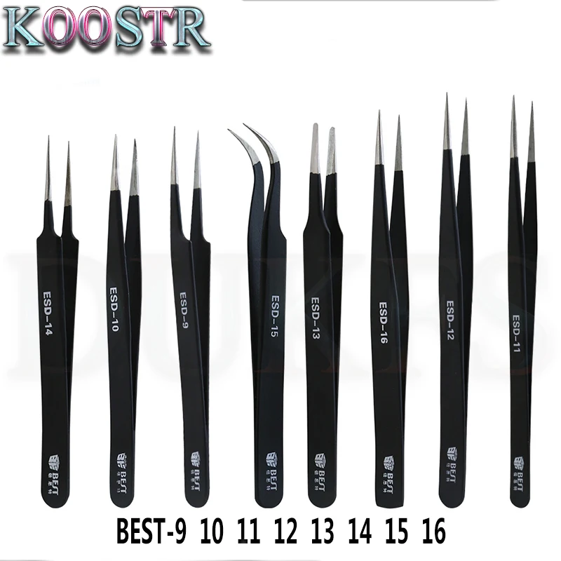 BEST Tweezers Tweezers for Electronics Stainless Steel Anti static