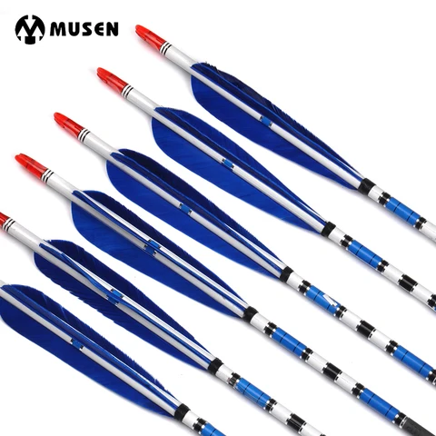 Seta de Carbono com a Turquia Pena e Ferro Tiro com Arco 80cm Espinha 500 Arrowhead Tiro Caça Flechas Atacado 6 – 12 24 Pçs