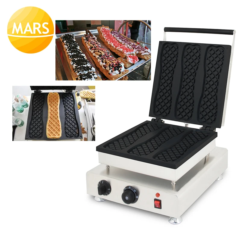 Korean Long Waffle Maker Machine 110V 220V Ice Cream Pizza Waffle Stick Iron Baker Plate Making Plates