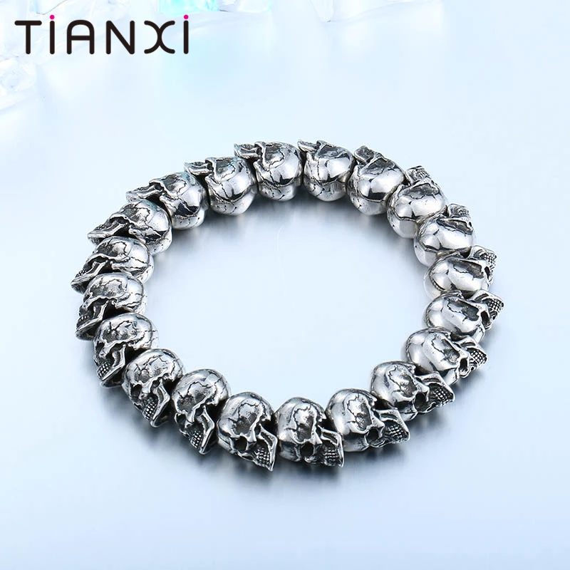 

New Cool Punk Adjustable Skull Bracelet For Man 316 Stainless Steel Man's High Quality Jewelry Drop Shipping