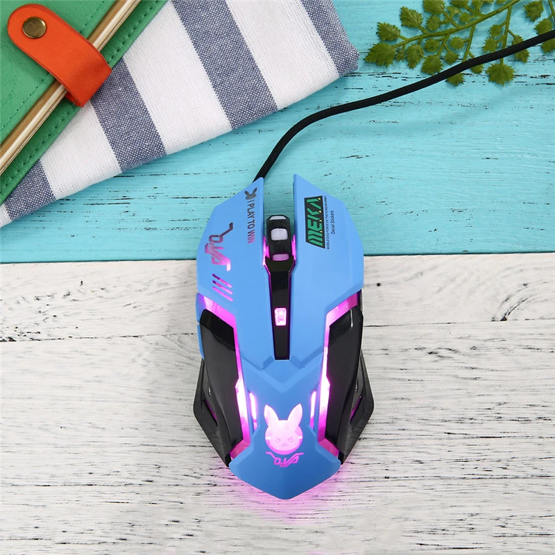 OW 6D игровой дыхание светодиодный подсветкой Игровые мыши Mercy D. VA Reaper Проводная компьютерная USB Мышь для Fortnite Overwatch геймеров