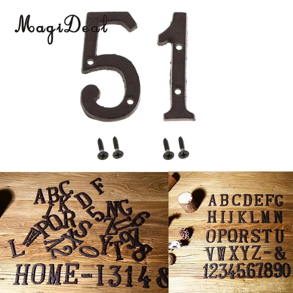 2pcs Rustic House Office Door Plaque Address Arabic Number Digit Plate Sign Plaque 1 5