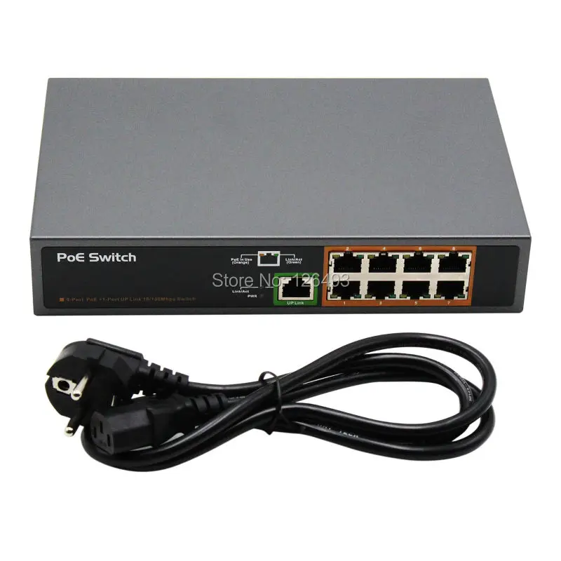 8 PoE/pse портов+ 1 До ссылка порт 10/100 м POE Настенные переключатели сети быстрой коммутации Ethernet poE коммутатор 8 портов для IP Камера