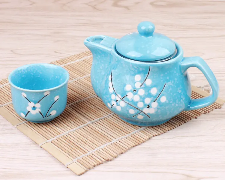 Японский набор чайных горшков ретро Снежинка Чашки Керамический чайник с ситечком для чая офисные чайные наборы милая розовая чашка посуда для напитков 1 горшок 6 чашек