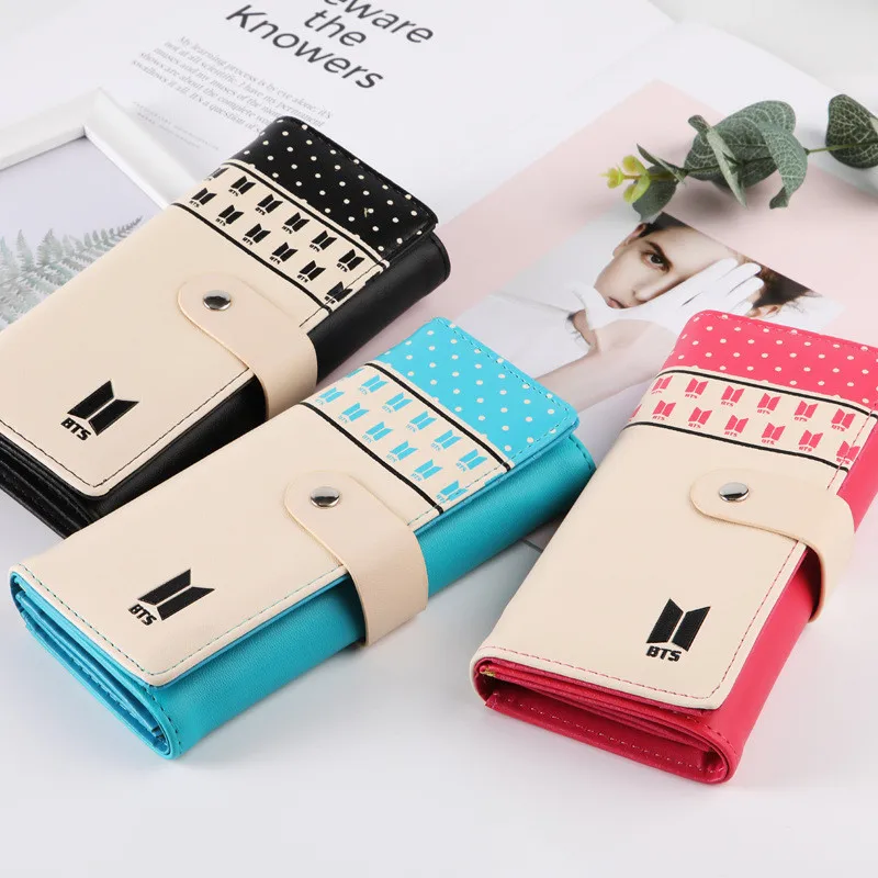 

BTS New Style Women Wallets Long Card Holder Ladies Wallets and Purses Money Phone Bags Bangtan Boys Coin Pocket