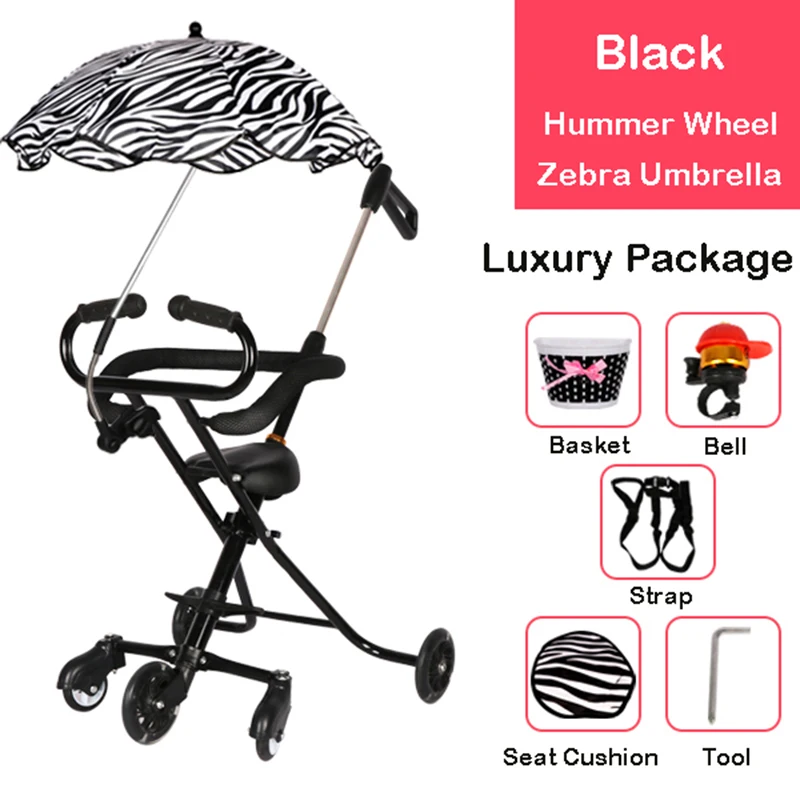 

Infant Shining Children Trolley 5 Wheels Rideable Tricycle Foldable Light Car For Children 1-5 Years Old Ride Fence Trolley