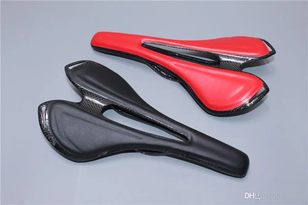 Полностью углеродное волокно+ кожаное волокно для шоссейного горного велосипеда, седло, подушка для сидения, карбоновое седло, велосипедное седло, черные, белые, красные детали для велоспорта