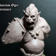 Неокрашенный набор 1/8 Talliareum Ogre Mercenary бюст высотой 12 см полимерная фигурка миниатюрный набор для гаража