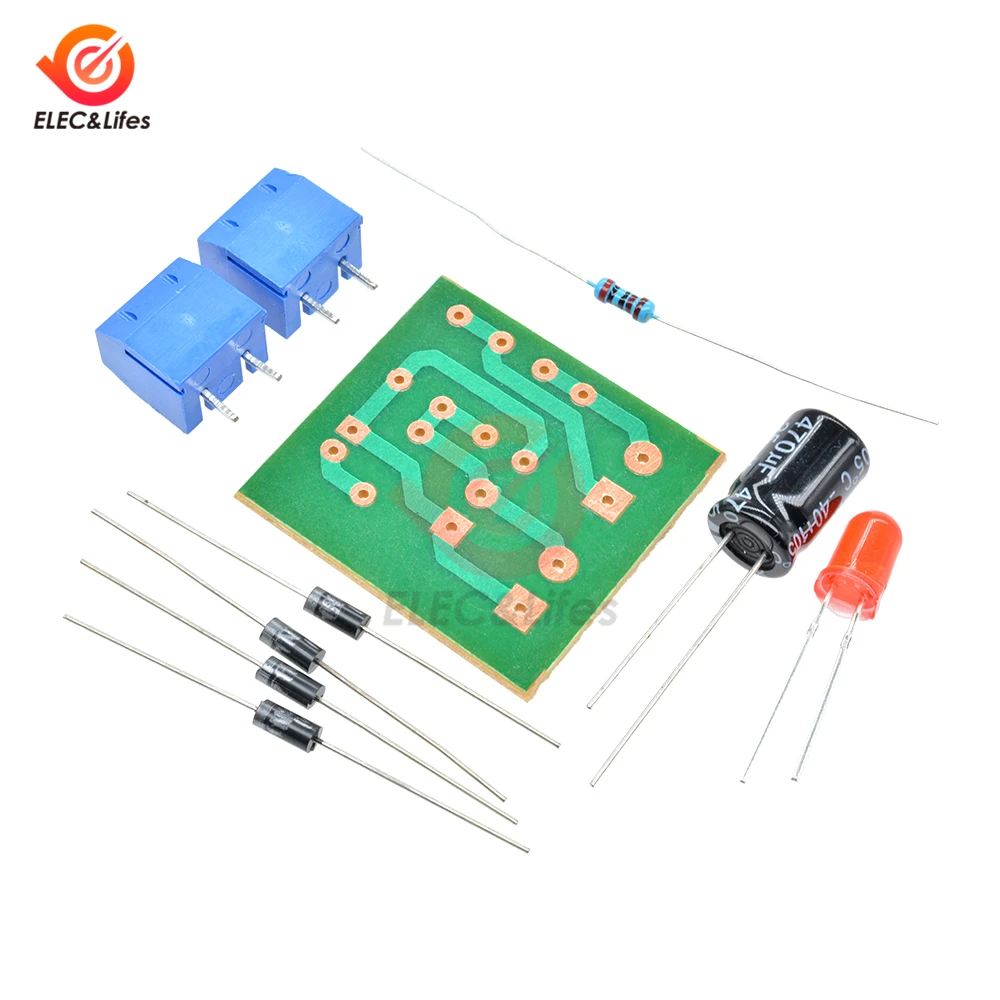 N4007 мостовой выпрямитель DIY Kit AC DC конвертер полная волна выпрямитель монтажная плата электронные компоненты запчасти