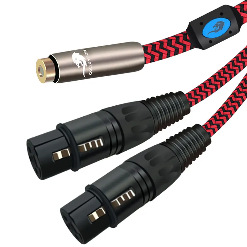 Stereo 3 5mm Female to 2x XLR Female Audio Extension Cable Mixer Amplifier Headphone Shielded Cable 1m 2m 3m 5m