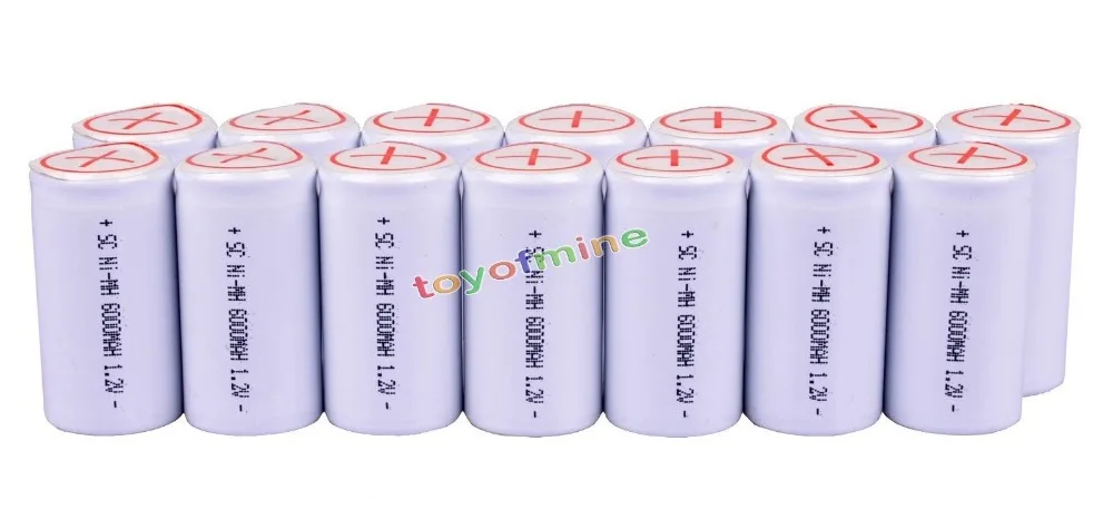 2/4/6/10/14/16 шт Sub C SubC С Tab 6000mAh 1 2 V Ni MH аккумуляторная батарея белая высокая мощность|subc
