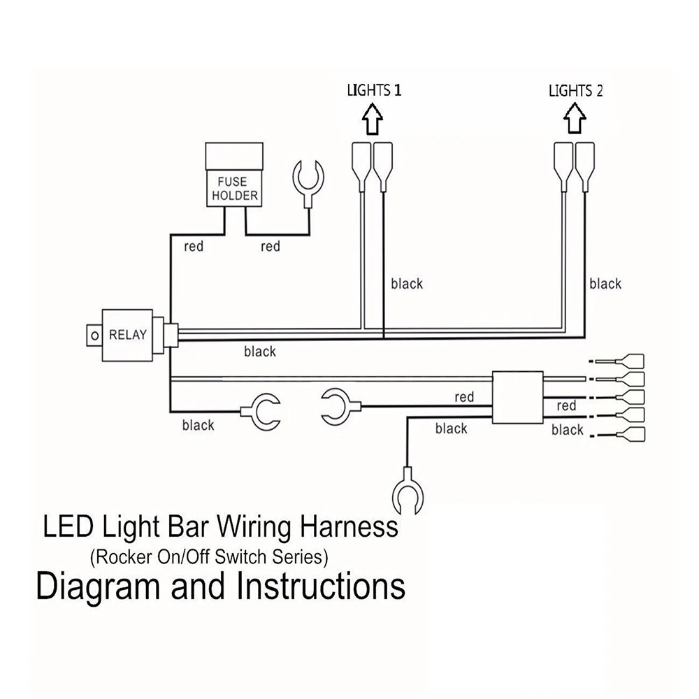 LED Light Bar Rocker On/Off Switch with Relay Wiring Harness Kit 12V 40A Relay for Jeep RV Boat Trailer-in Car Switches & Relays from Automobiles ...