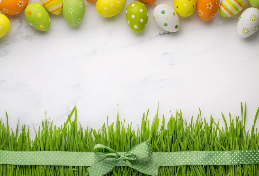 Laeacco мрамор фоны Счастливой Пасхи зеленая трава яйца новорожденных портрет фотографии фонов фотосессия Фотостудия