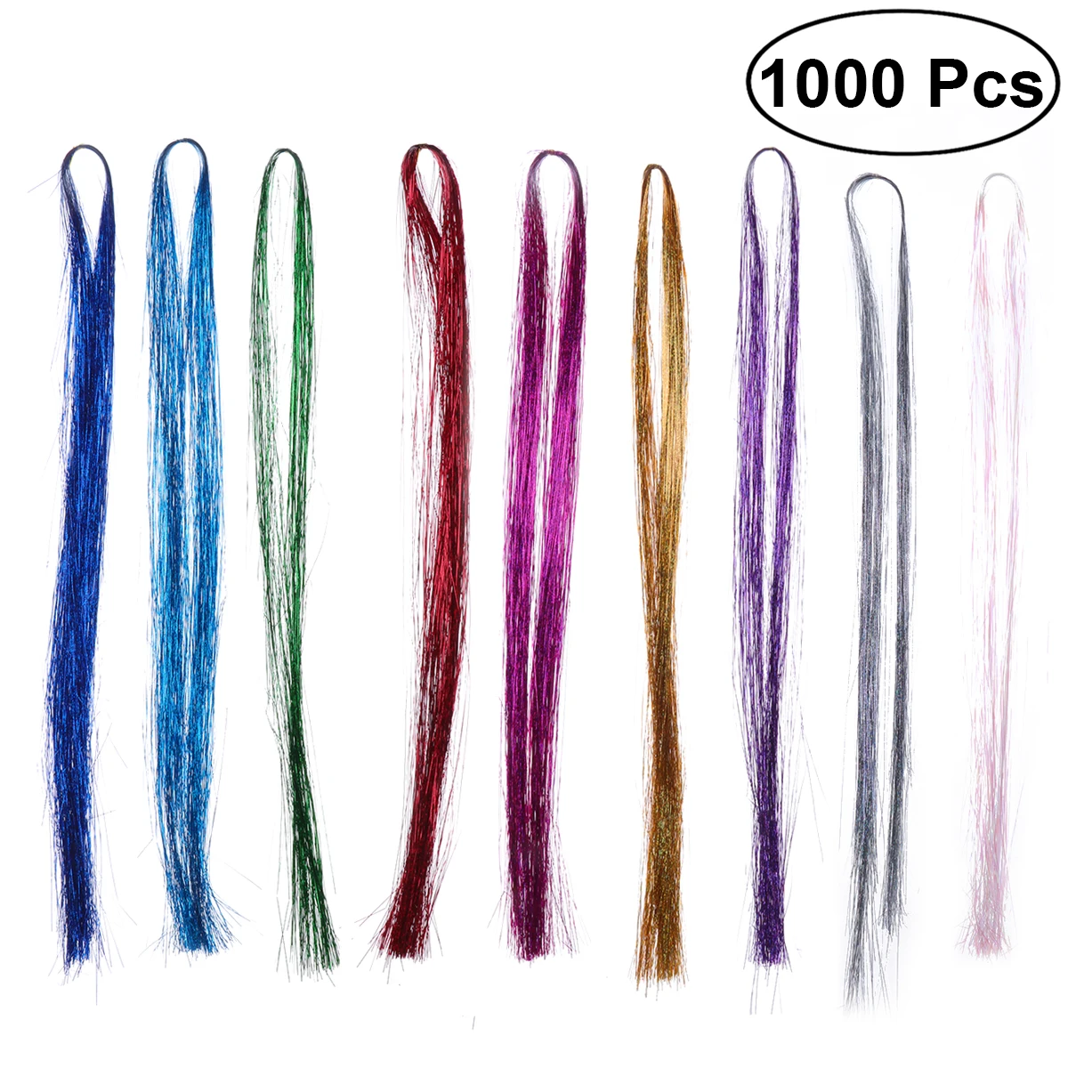 1000 Pcs Hair Tinsel Sparkle Holographic Glitter Extensions Highlights