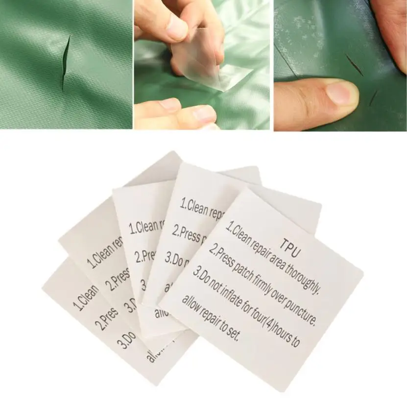 

5Pcs Tent Repair Paste Waterproof Repair Patch Swimming Ring Repair Glue translucent TPU camping equipment0810